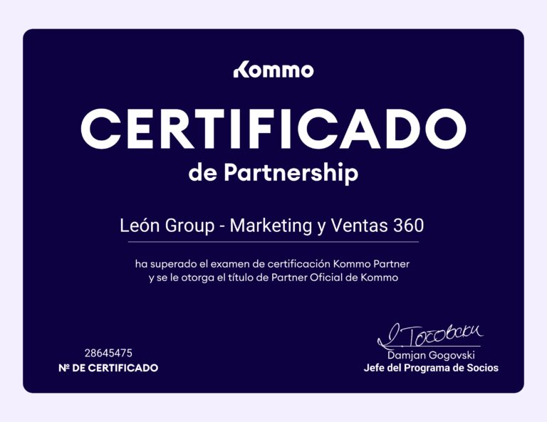 Certificado de Partnership Oficial Kommo